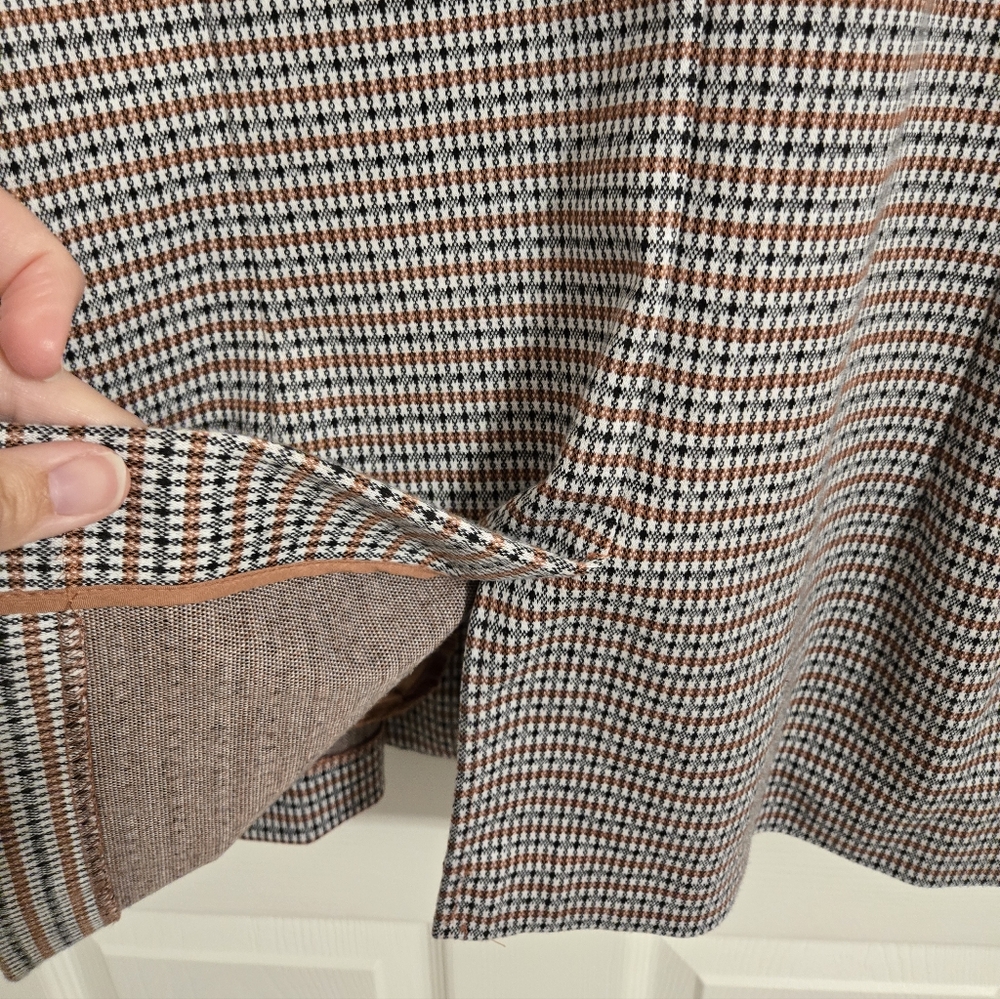 Nine West Women's Cream And Brown Houndstooth Polyester Blazer Size XL - Picture 8 of 8